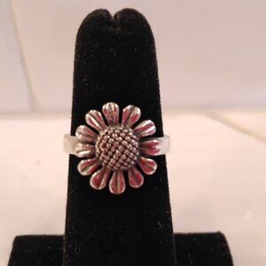 Sterling Silver Sunflower Ring - Size 4 or 5